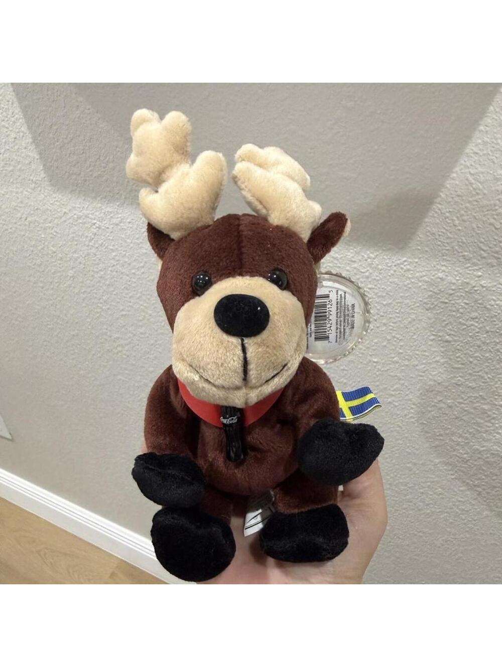 Coca-Cola Baltic the Reindeer Sweden Plush Bean Bag 1998 Rare